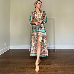 Silk elegant floral dress